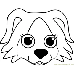 Border Collie Puppy Face Free Coloring Page for Kids