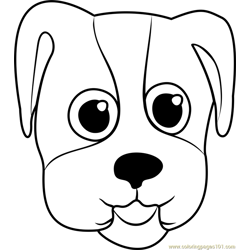Bulldog Puppy Face Free Coloring Page for Kids