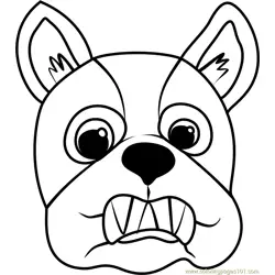 French Bulldog Puppy Face Free Coloring Page for Kids