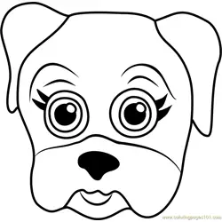 Pug Puppy Face Free Coloring Page for Kids