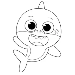 Baby Shark Pinkfong Free Coloring Page for Kids