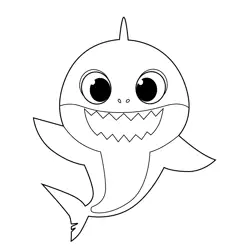 Daddy Shark Pinkfong Free Coloring Page for Kids
