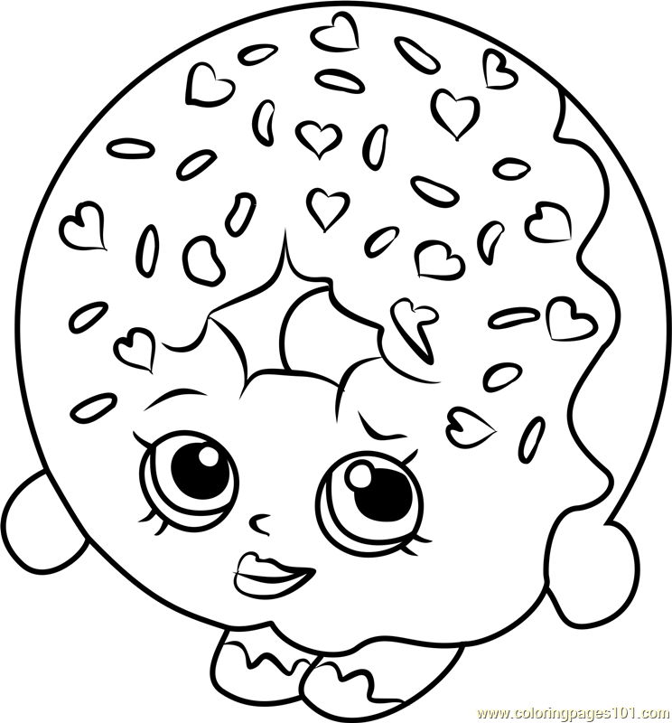 D'lish Donut Shopkins Coloring Page for Kids - Free Shopkins Printable