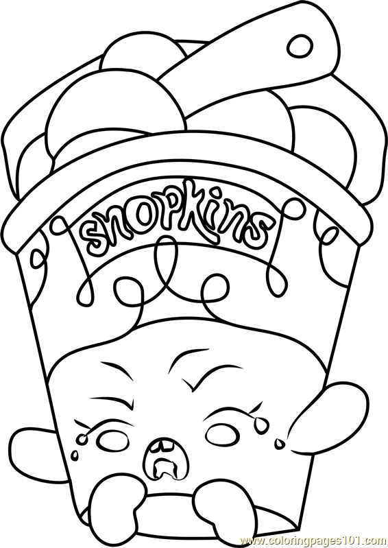 Ice Cream Dream Shopkins Coloring Page for Kids - Free Shopkins