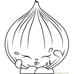 Boo-Hoo Onion Shopkins Free Coloring Page for Kids