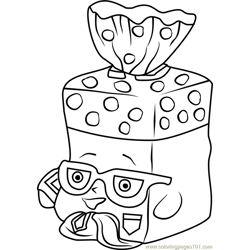 Bread Head Shopkins Free Coloring Page for Kids