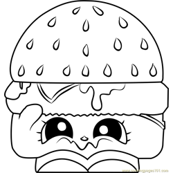 Cheezey B Shopkins Free Coloring Page for Kids