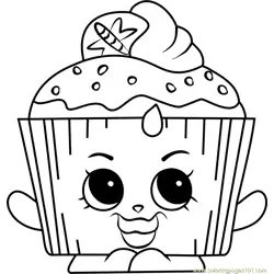Cupcake Chic Shopkins Free Coloring Page for Kids
