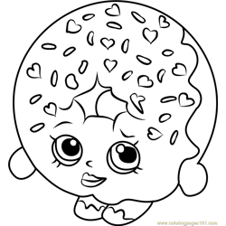 D'lish Donut Shopkins Free Coloring Page for Kids