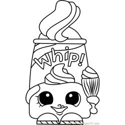 Dollops Shopkins Free Coloring Page for Kids