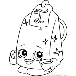 Lee Tea Shopkins Free Coloring Page for Kids