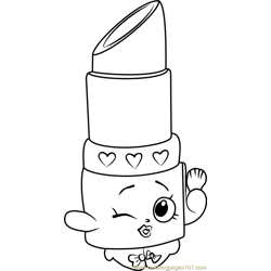 Lippy Lips Shopkins Free Coloring Page for Kids