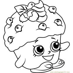 Mini Muffin Shopkins Free Coloring Page for Kids