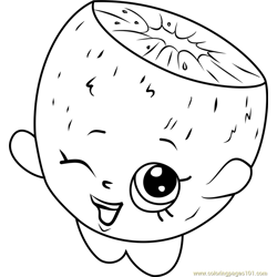 Pee Wee Kiwi Shopkins Free Coloring Page for Kids