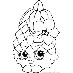 Pineapple Crush Shopkins Free Coloring Page for Kids