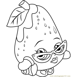 Posh Pear Shopkins Free Coloring Page for Kids