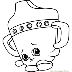 Sippy Sips Shopkins Free Coloring Page for Kids