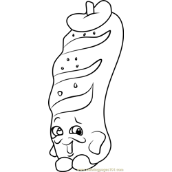 Slick Breadstick Shopkins Free Coloring Page for Kids