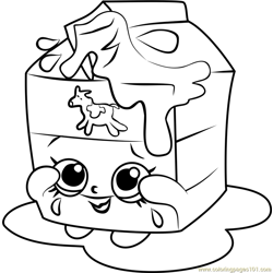 Spilt Milk Shopkins Free Coloring Page for Kids