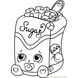 Sugar Lump Shopkins Free Coloring Page for Kids
