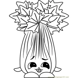 Super Celery Shopkins Free Coloring Page for Kids