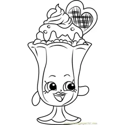 Suzie Sundae Shopkins Free Coloring Page for Kids