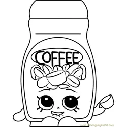 Toffy Coffee Shopkins Free Coloring Page for Kids
