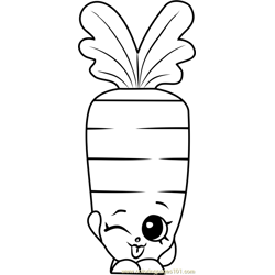 Wild Carrot Shopkins Free Coloring Page for Kids