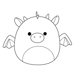 Destiny the Dragon Squishmallows Free Coloring Page for Kids
