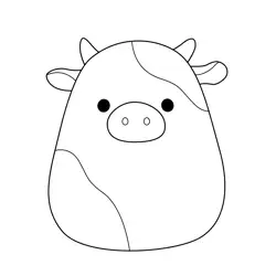 Jenny the Cow Squishmallows Free Coloring Page for Kids