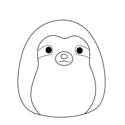 Simon the Sloth Squishmallows Free Coloring Page for Kids