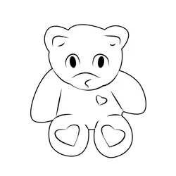 Fluffy Teddy Bear Free Coloring Page for Kids