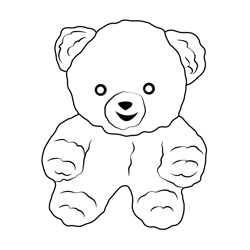 Happy Teddy Bear Free Coloring Page for Kids