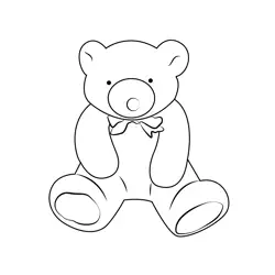 Sitting Soft Teddy Bear Free Coloring Page for Kids