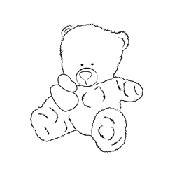 Soft Teddy Bear Free Coloring Page for Kids