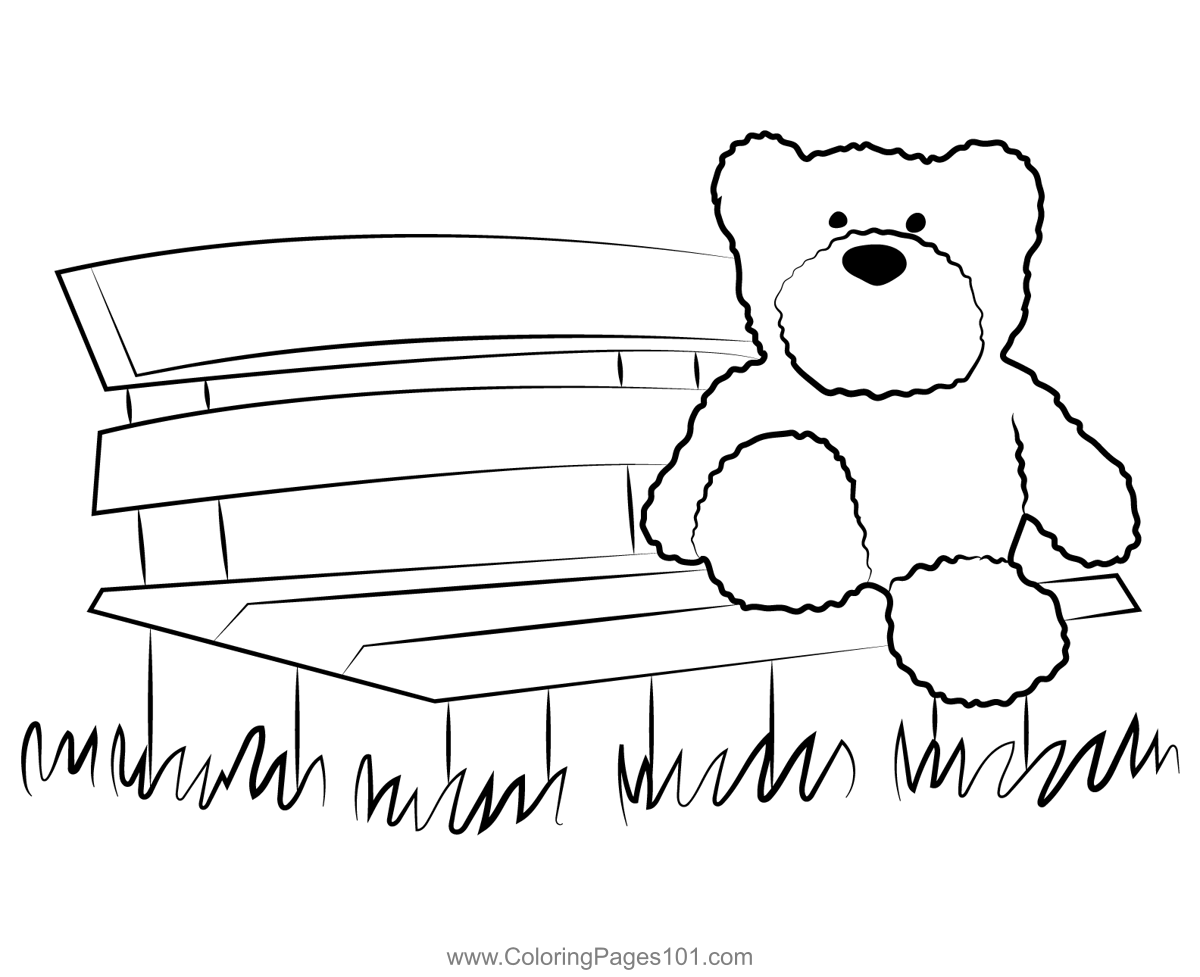 Teddy Bear On Bench