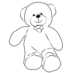 Teddy Bear Soft Toy Free Coloring Page for Kids