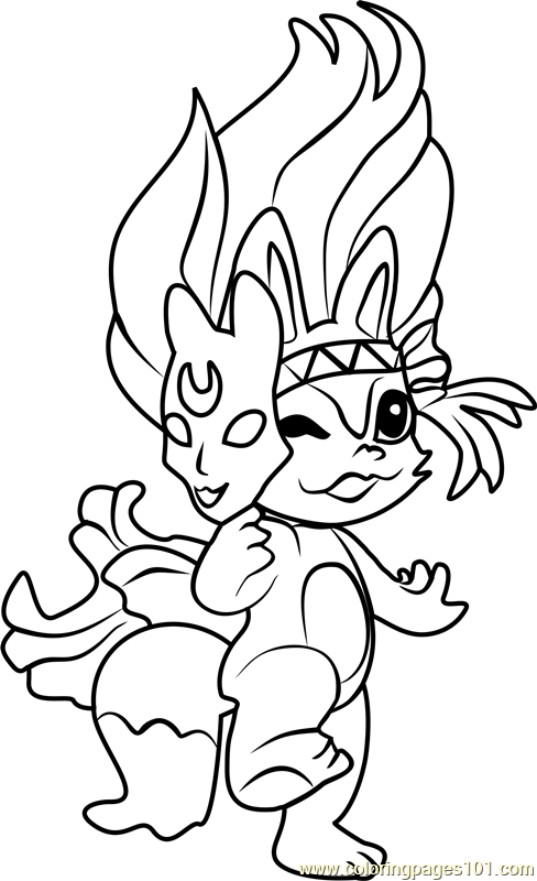 Kitsu Zelf Coloring Page for Kids - Free The Zelfs Printable Coloring