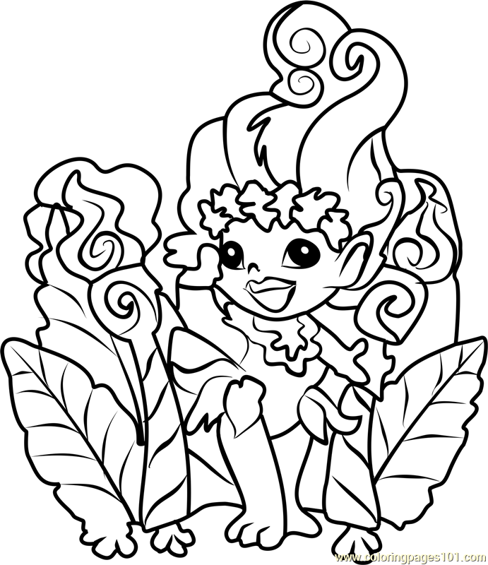 Laylani Zelf Coloring Page for Kids - Free The Zelfs Printable Coloring