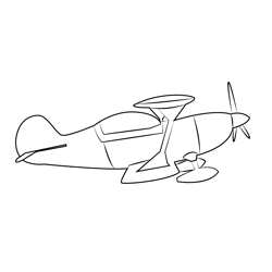 Aircraft On Grass Airfield Free Coloring Page for Kids