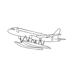 Seaplane Free Coloring Page for Kids
