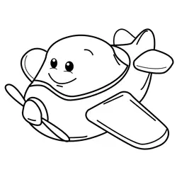 Cartoon Potato Face Airplane Free Coloring Page for Kids