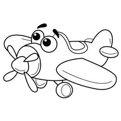 Cute Sleepy Cartoon Airplane Free Coloring Page for Kids