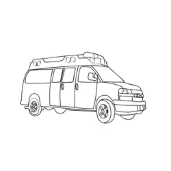 Ambulance Rescue Vehicles Free Coloring Page for Kids