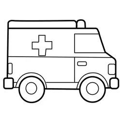 Emergency Medical Vehicle Outline Free Coloring Page for Kids