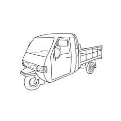 3 Wheel Cargo Motor Tricycle Free Coloring Page for Kids