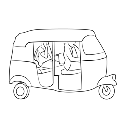 Auto Rickshaw Free Coloring Page for Kids