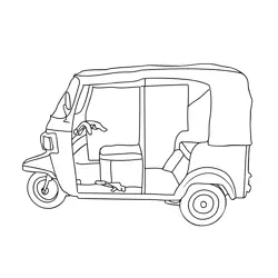 Passenger Motor Tricycle Free Coloring Page for Kids