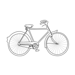 Gents Bicycle Free Coloring Page for Kids
