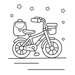 Bicycle Ready for Adventure Free Coloring Page for Kids